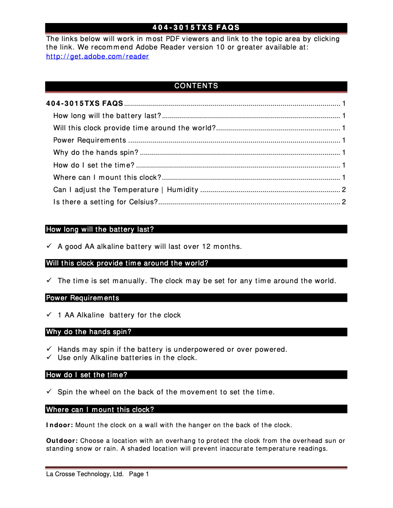 Image de la première page du manuel de l'appareil 404-3015TXS