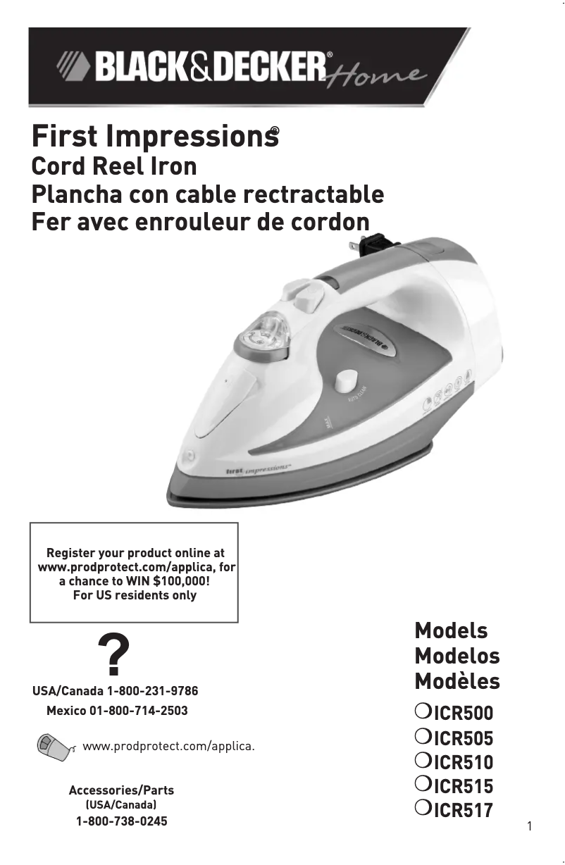 Page n°1 - Manuel utilisateur Black & Decker ICR500