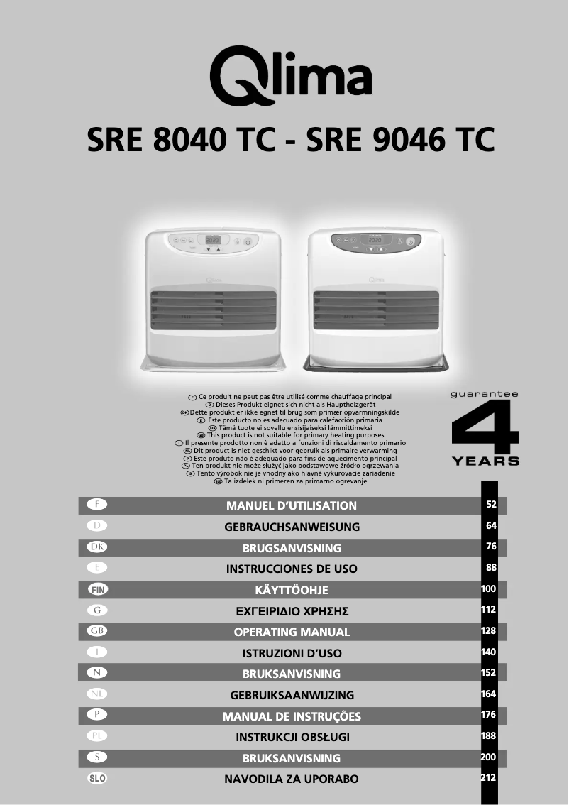 Página 1 del manual Manual de usuario Qlima SRE8040TC