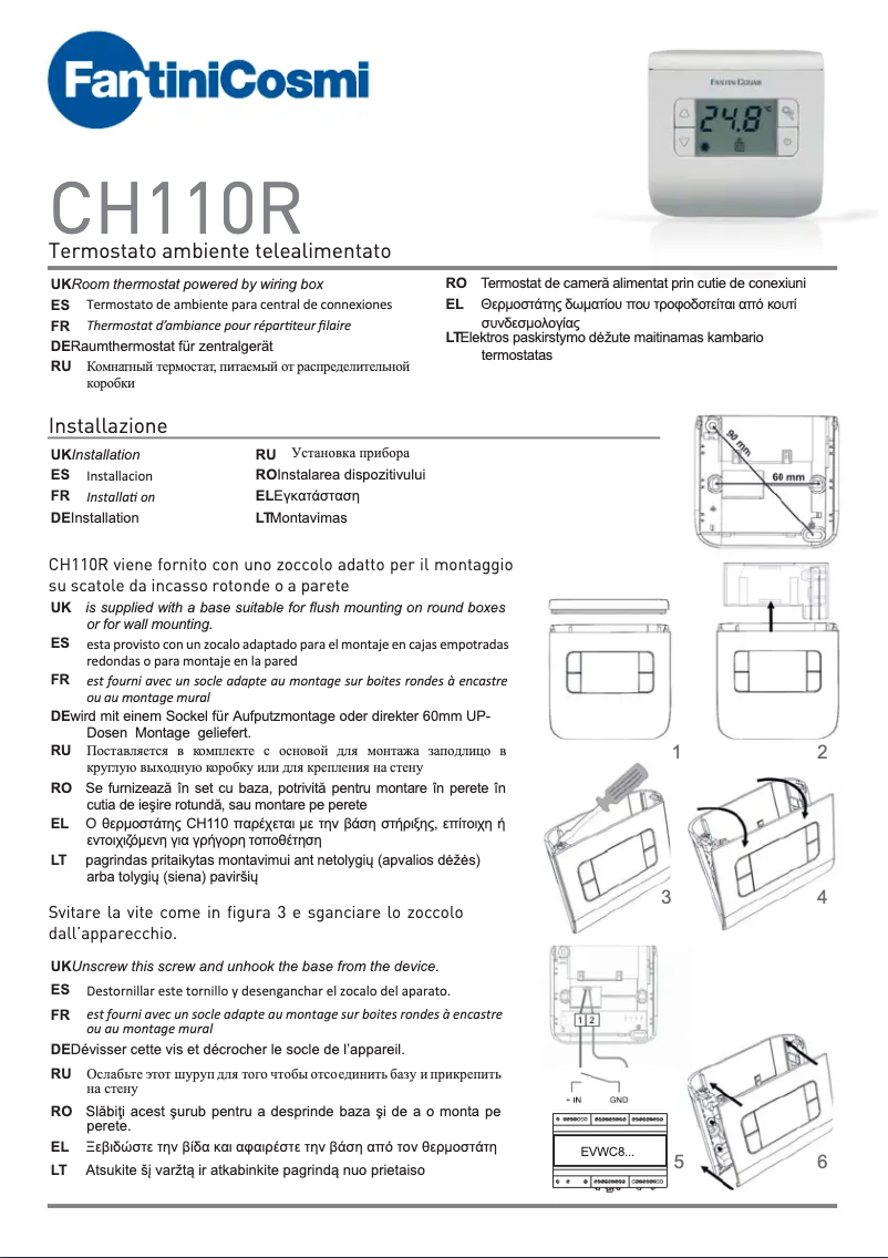 Page n°1 - Manuel utilisateur Fantini Cosmi CH110R