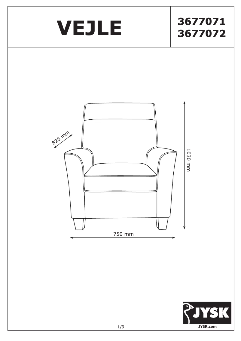 Page 1 de la notice Manuel utilisateur JYSK Vejle