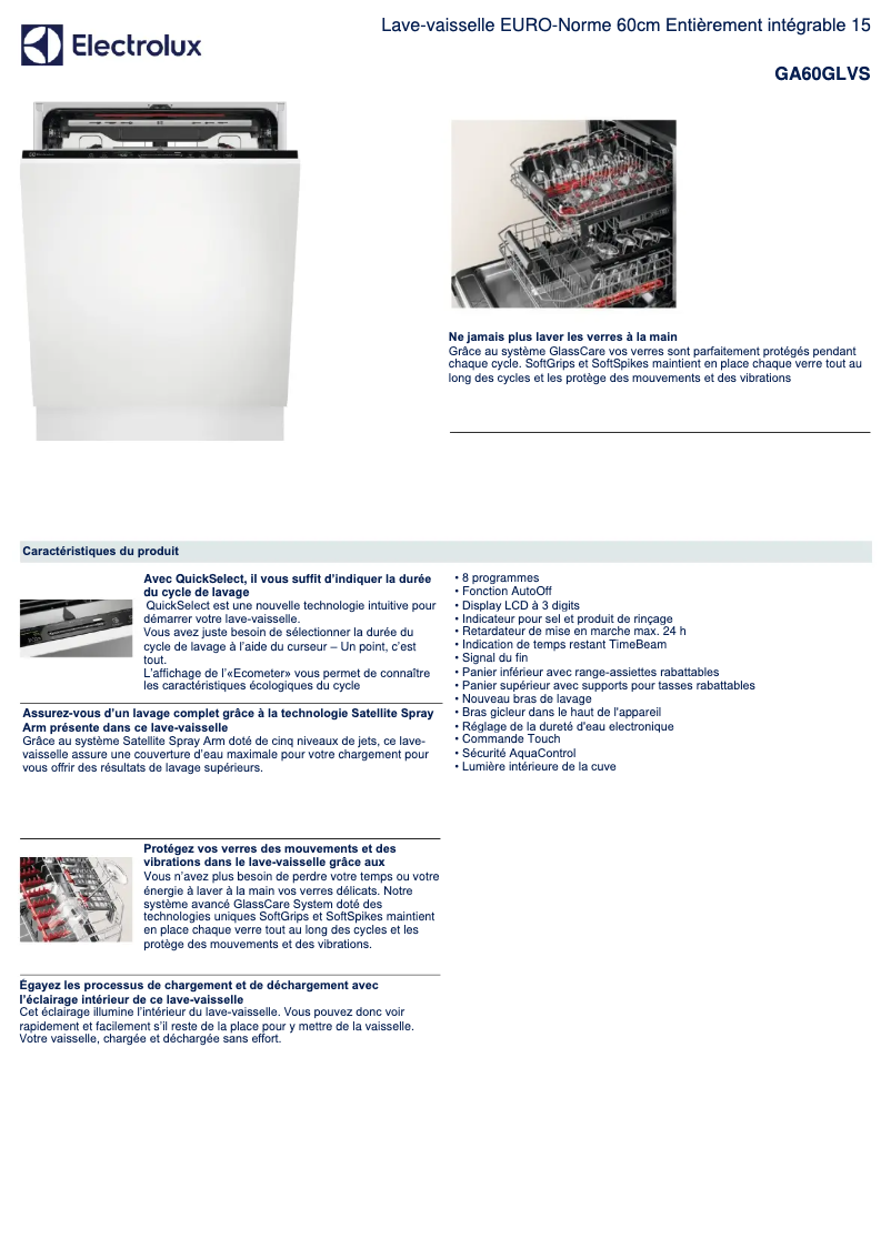 Image de la première page du manuel de l'appareil GA60GLVS