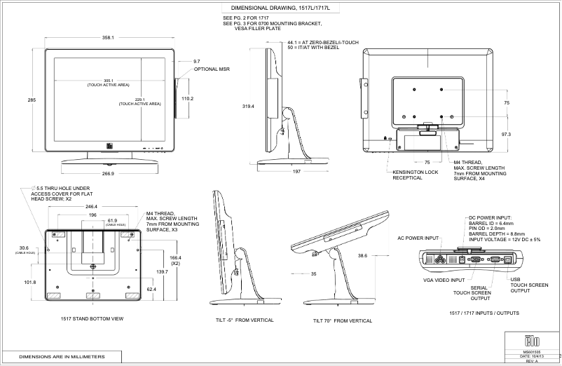 Página 1 del manual Manual de usuario Elo 1517L Rev B