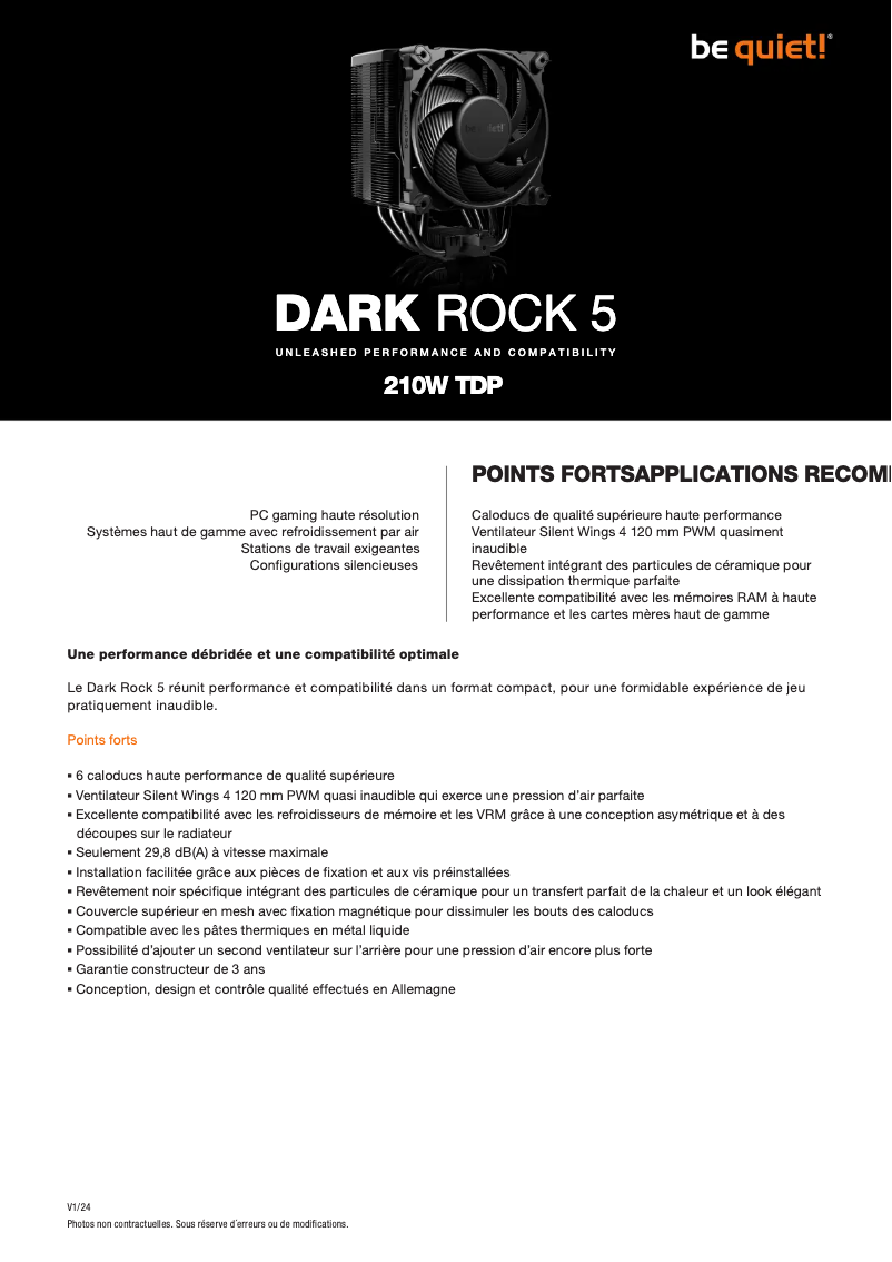 Image de la première page du manuel de l'appareil Dark Rock 5