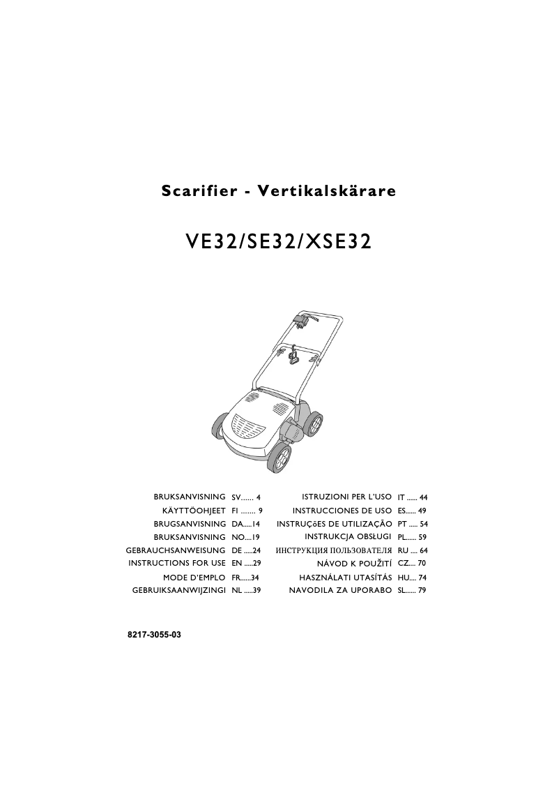 Page n°1 - Manuel utilisateur Stiga XSE 32