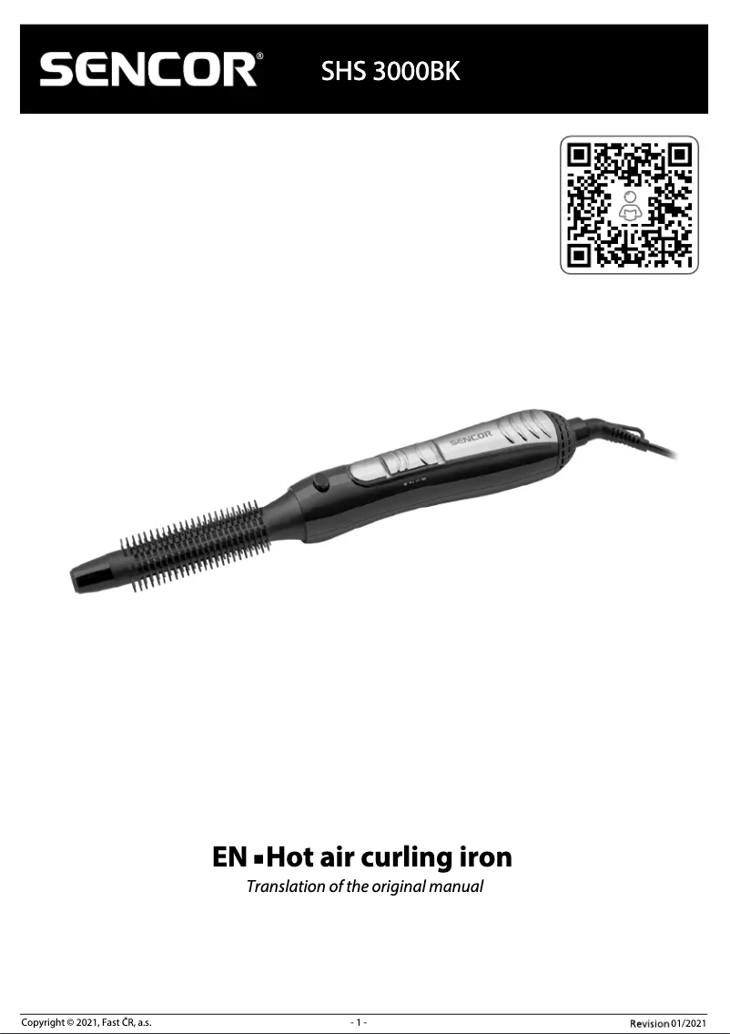 Page 1 de la notice Manuel utilisateur Sencor SHS 3000BK