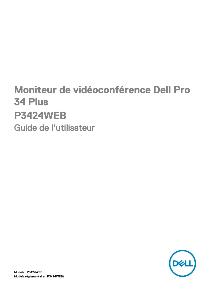 Page 1 de la notice Manuel utilisateur Dell P3424WEB
