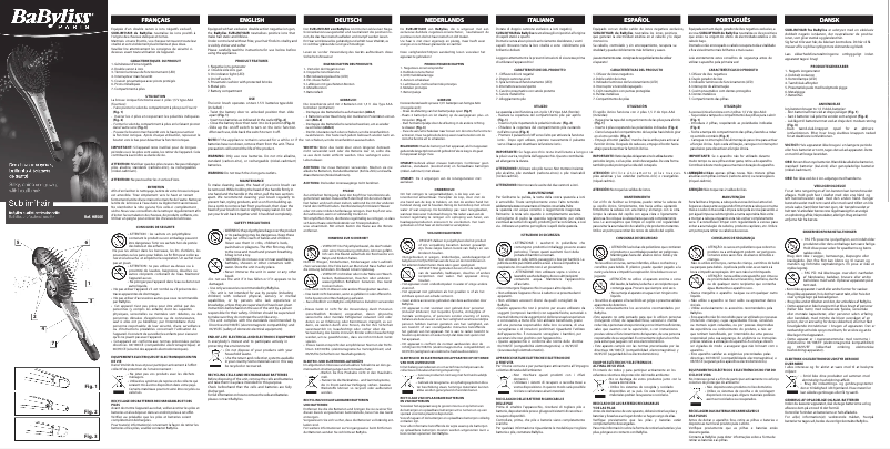 Page n°1 - Manuel utilisateur BaByliss HB50E