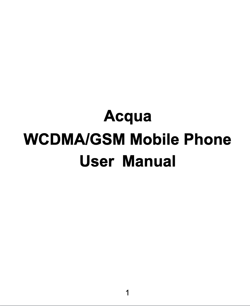 Page 1 de la notice Manuel utilisateur ZTE Acqua