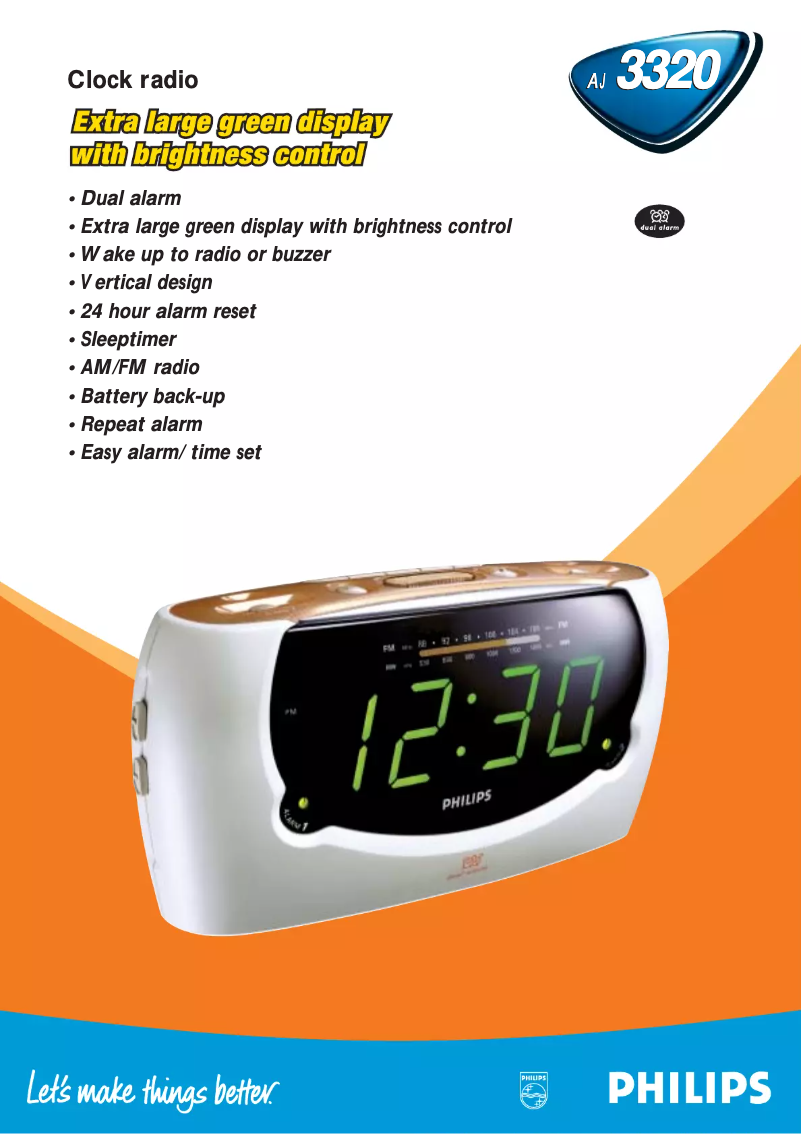 Page 1 de la notice Fiche technique Philips AJ3320