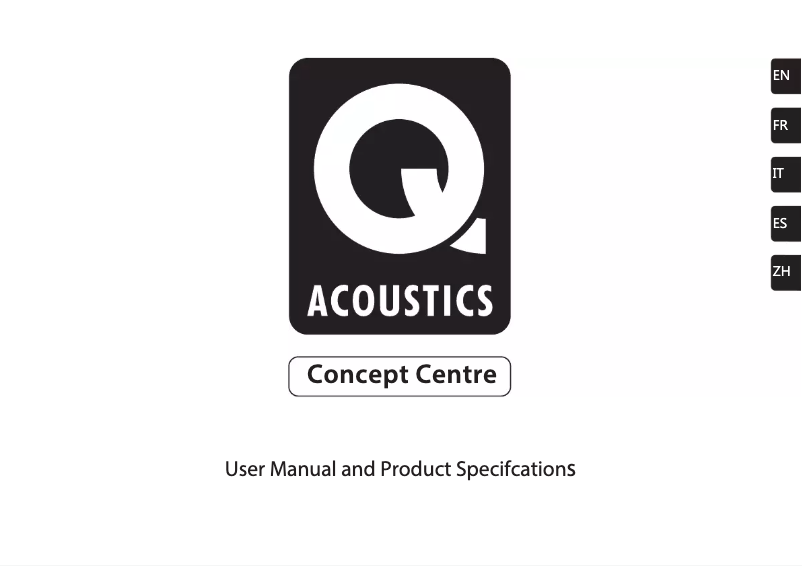 Page 1 de la notice Manuel utilisateur Q Acoustics Concept Centre