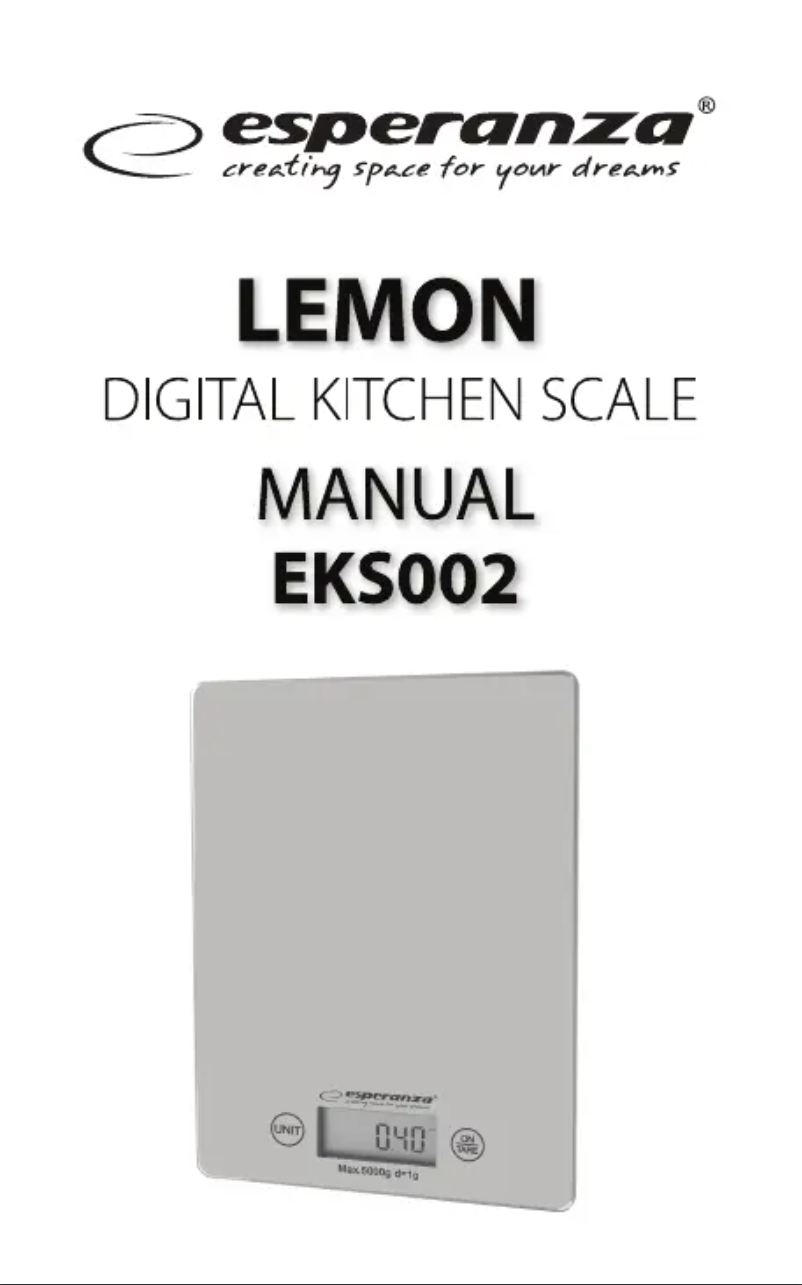 Page n°1 - Manuel utilisateur Esperanza Lemon EKS002G