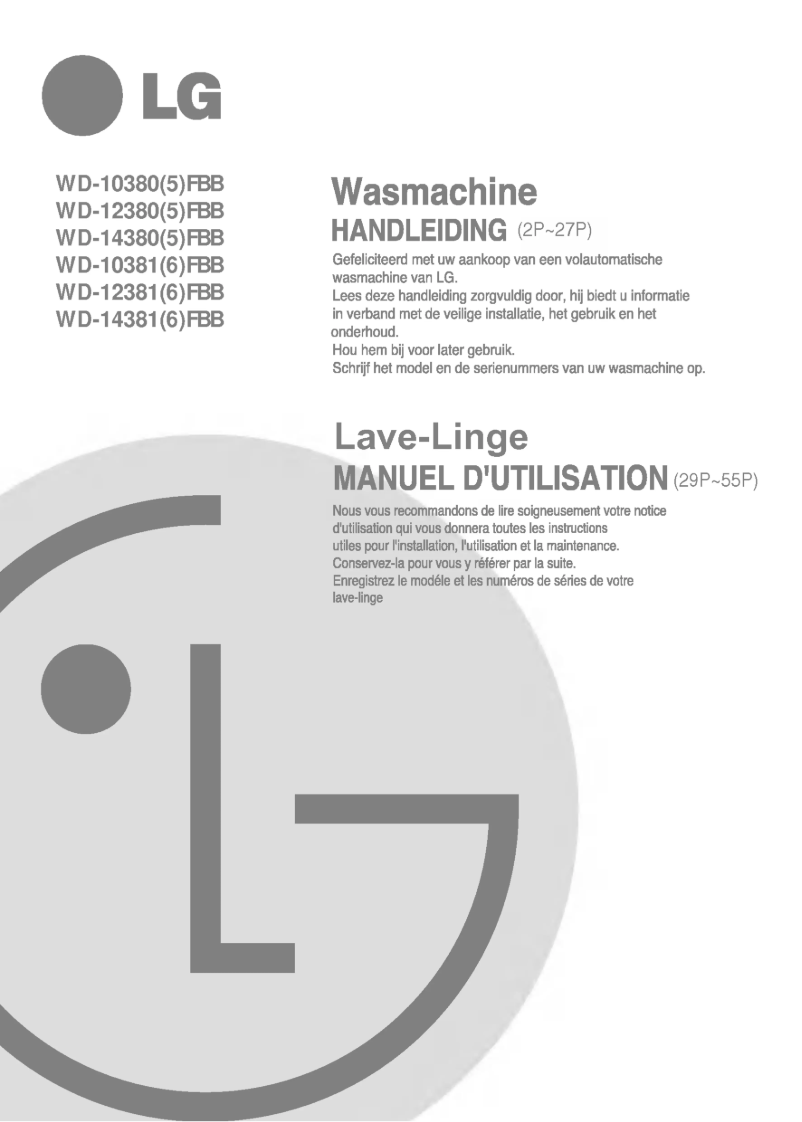 Page n°1 - Manuel utilisateur LG WD-14380TB