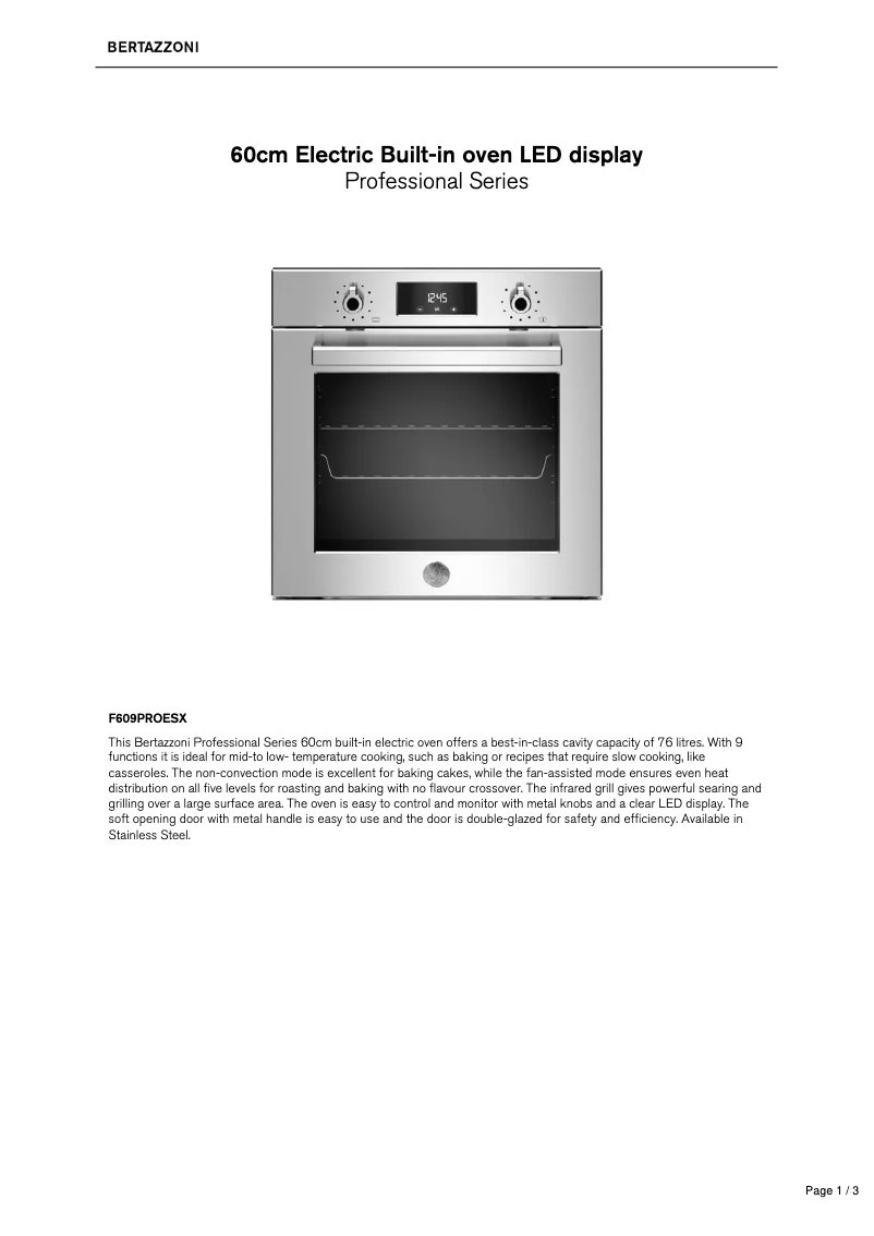 Image de la première page du manuel de l'appareil F609PROESX