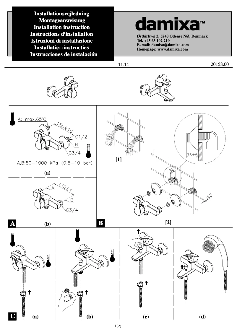 Page n°1 - Manuel utilisateur Damixa 1720000