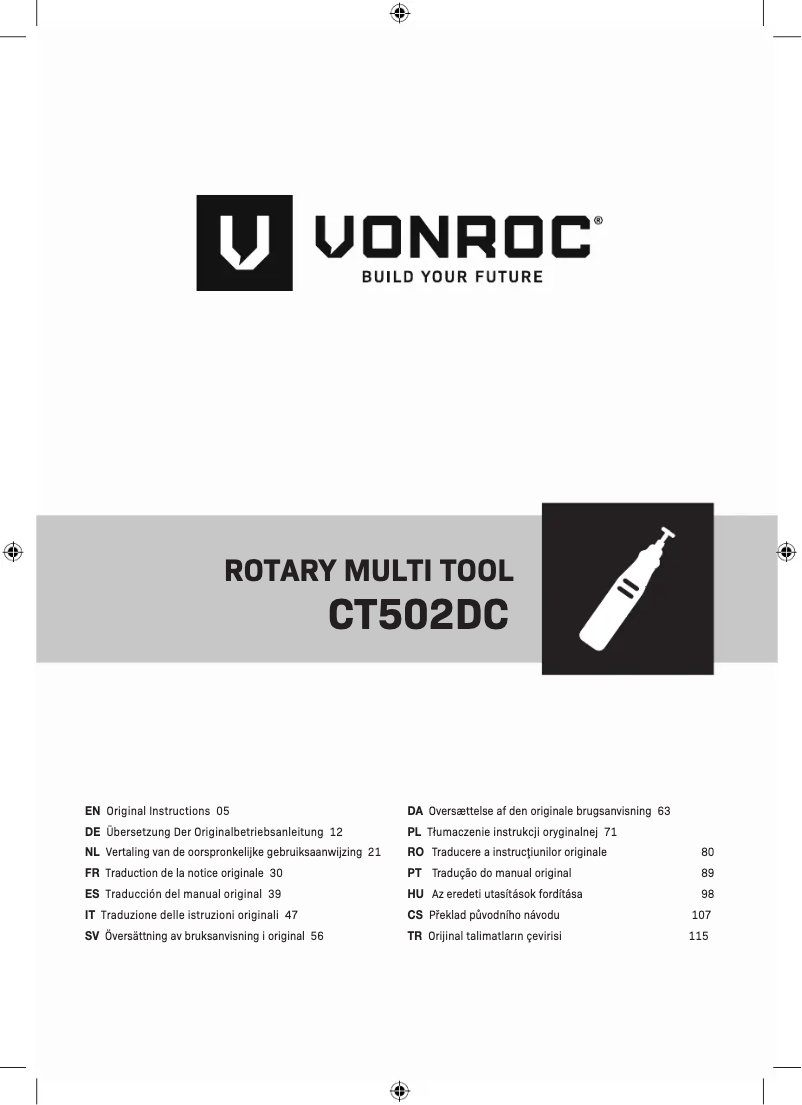 Page n°1 - Manuel utilisateur Vonroc CT502DC