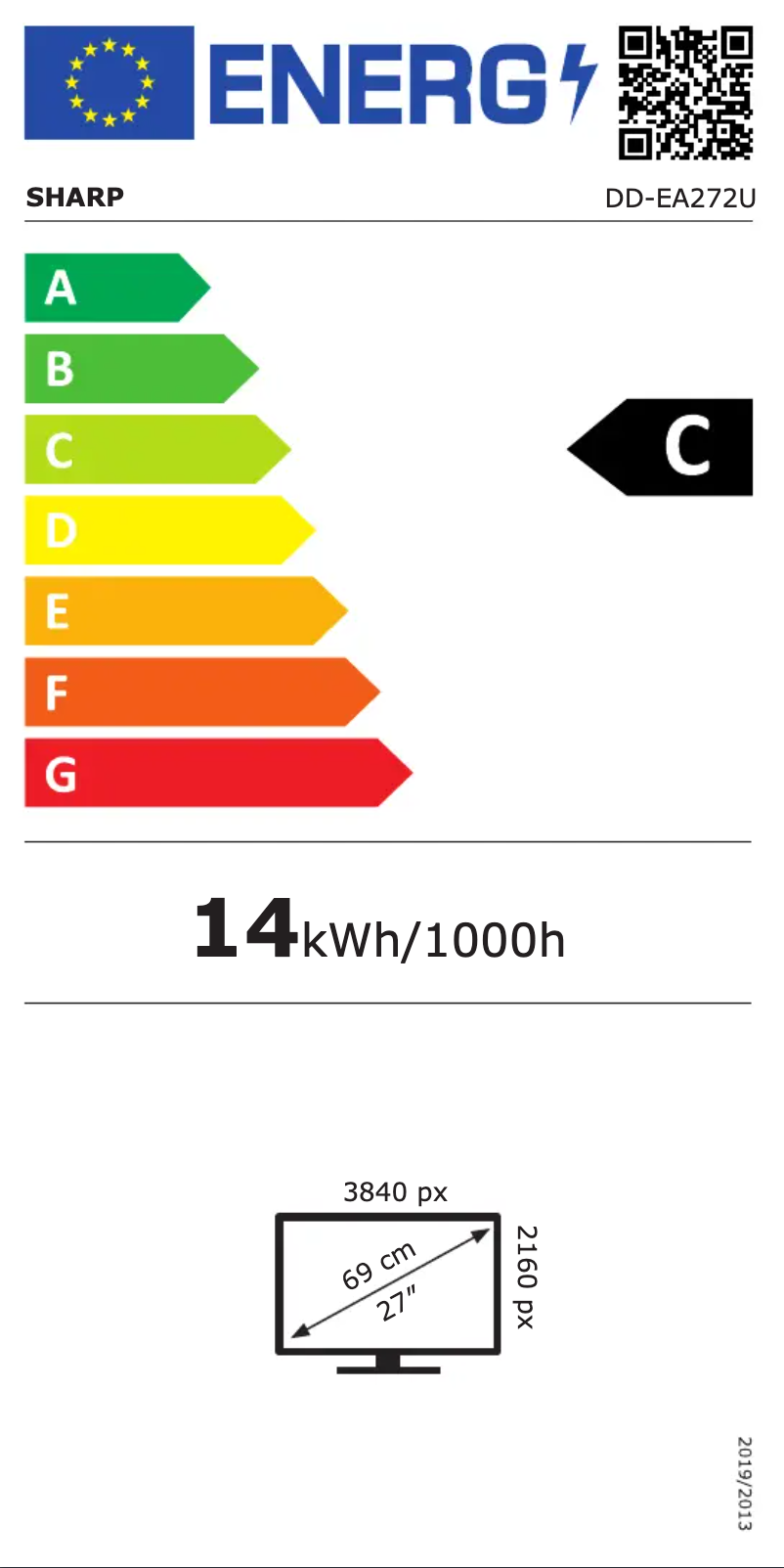 Page n°1 - Label énergétique Sharp MultiSync EA272U