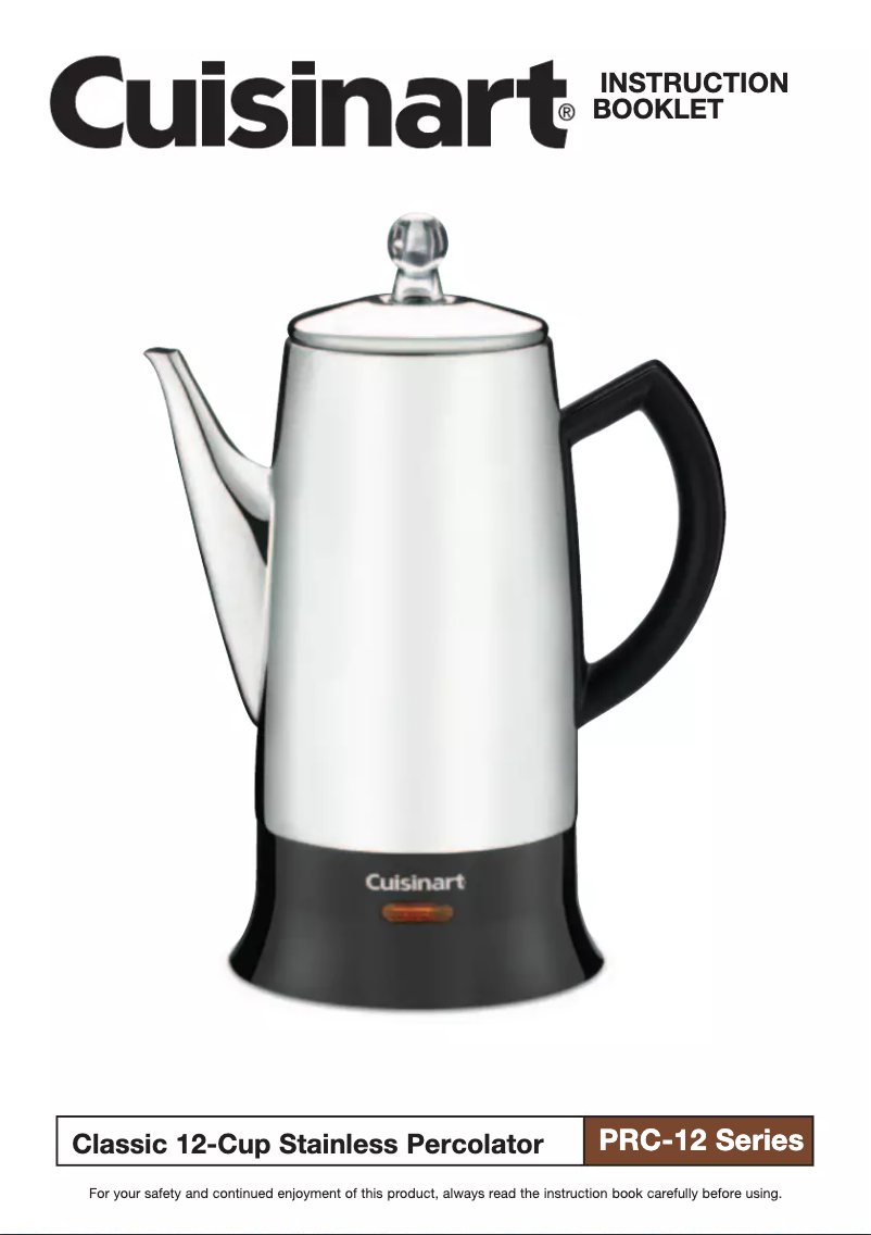 Page n°1 - Manuel utilisateur Cuisinart PRC-12