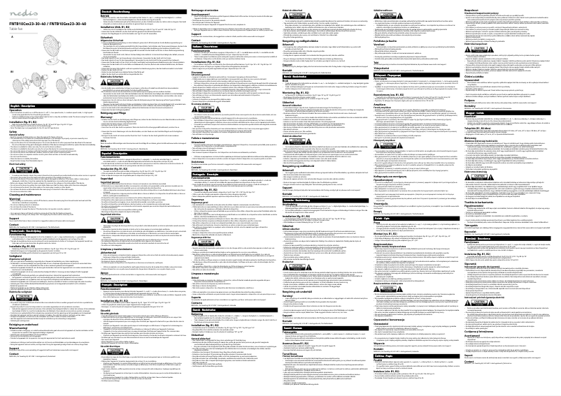 Page 1 de la notice Manuel utilisateur Nedis FNTB10CWT30P