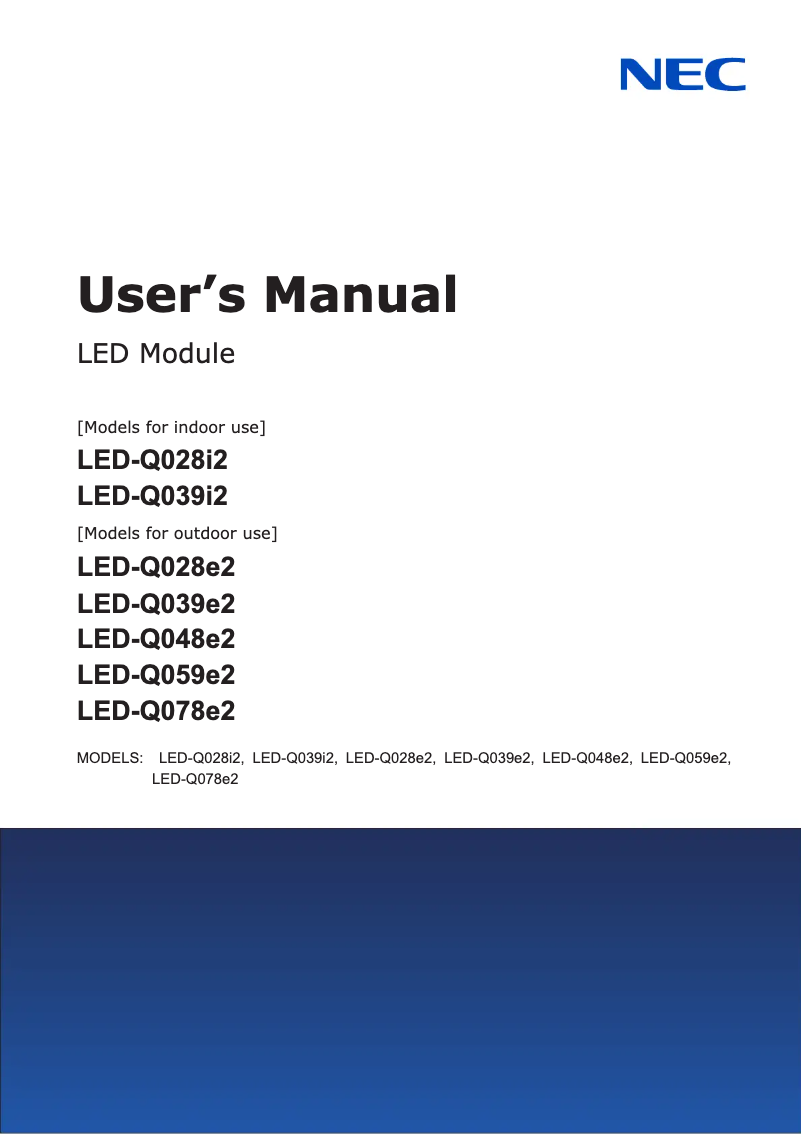 Image de la première page du manuel de l'appareil LED-Q048e2
