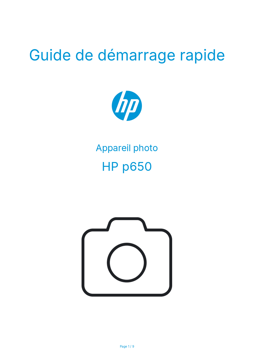 Image de la première page du manuel de l'appareil p650