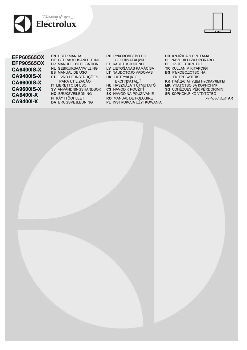Page 1 de la notice Manuel utilisateur Electrolux CA9400I-X