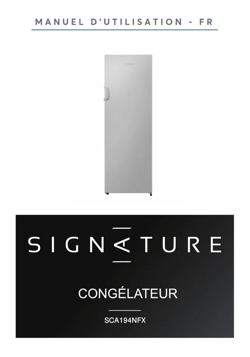 Page n°1 - Manuel utilisateur Signature SCA194NFX