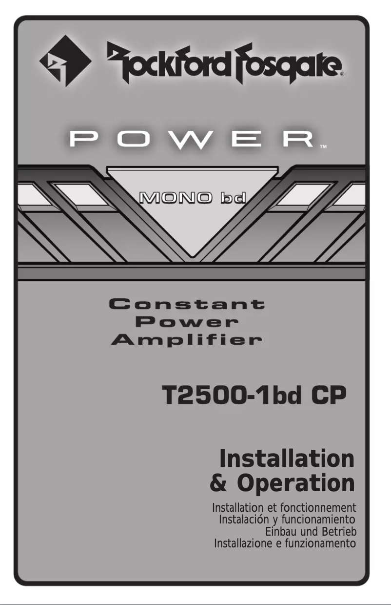 Page n°1 - Manuel d'utilisation et d'entretien Rockford Fosgate Power T2500-1bdCP