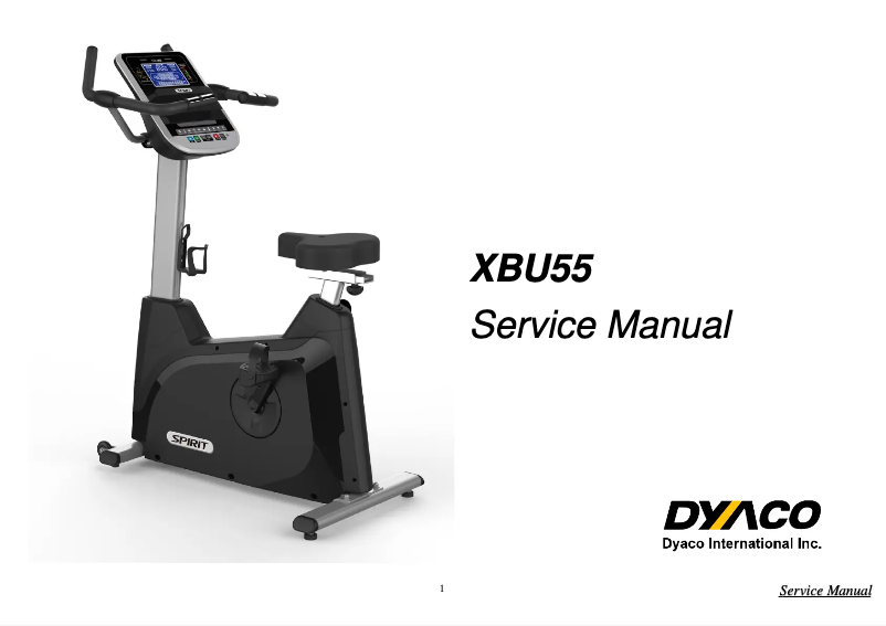 Page 1 de la notice Manuel utilisateur Spirit Fitness XBU55