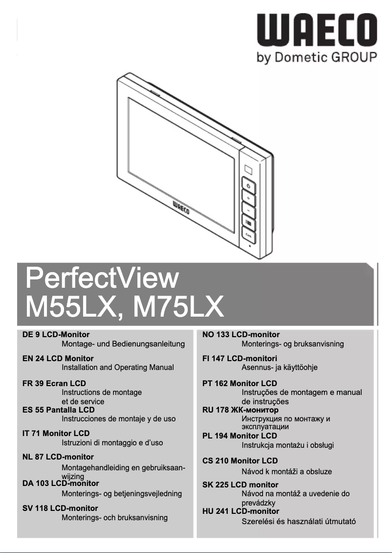 Page 1 de la notice Manuel utilisateur Waeco PerfectView M55LX
