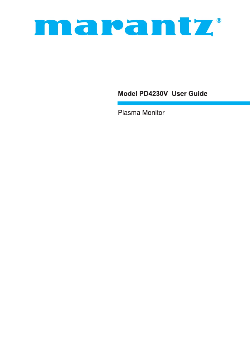 Page 1 de la notice Mode d'emploi Marantz PD4230V