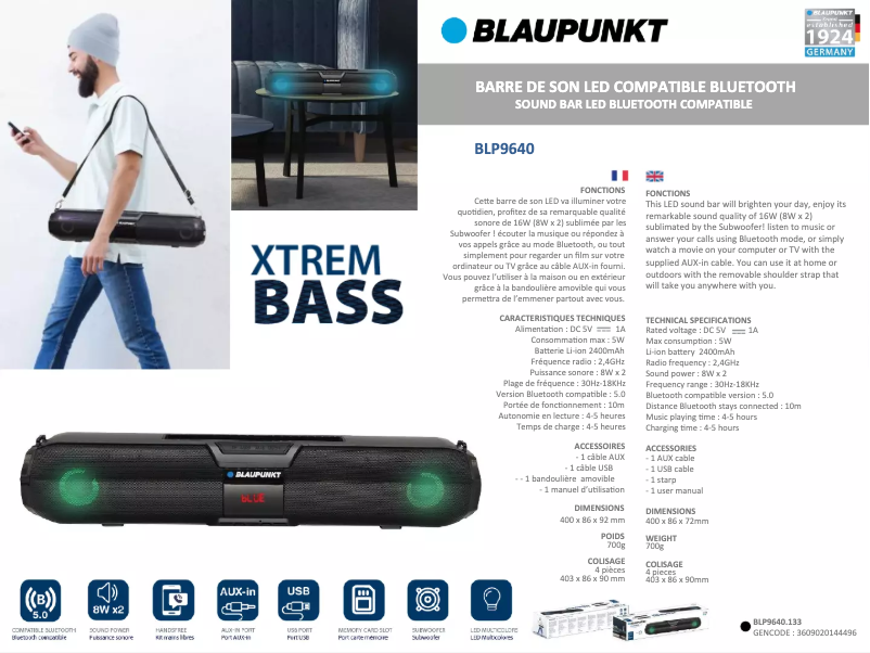 Page n°1 - Manuel utilisateur Blaupunkt BLP9640