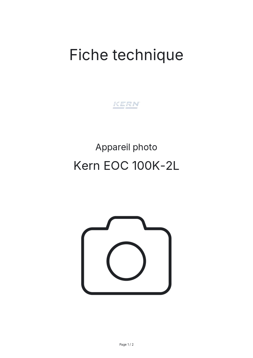 Image de la première page du manuel de l'appareil EOC 100K-2L