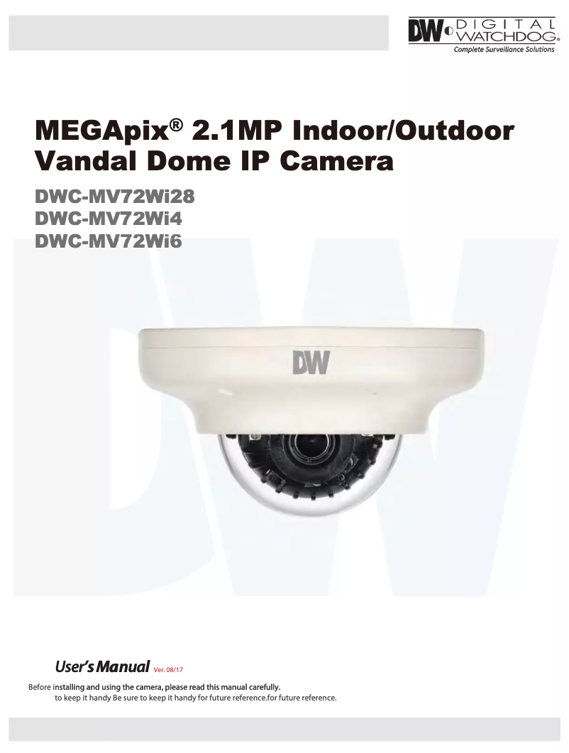 Page 1 de la notice Manuel utilisateur Digital Watchdog MegaPix DWC-MV72WI28