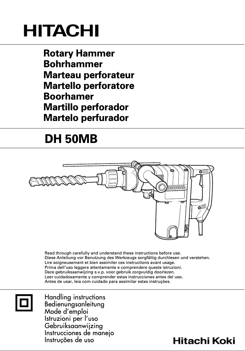 Page 1 de la notice Manuel utilisateur Hitachi DH 50MB