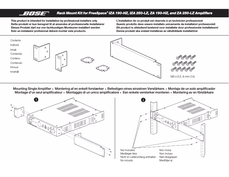 Image de la première page du manuel de l'appareil Rack Mount Kit