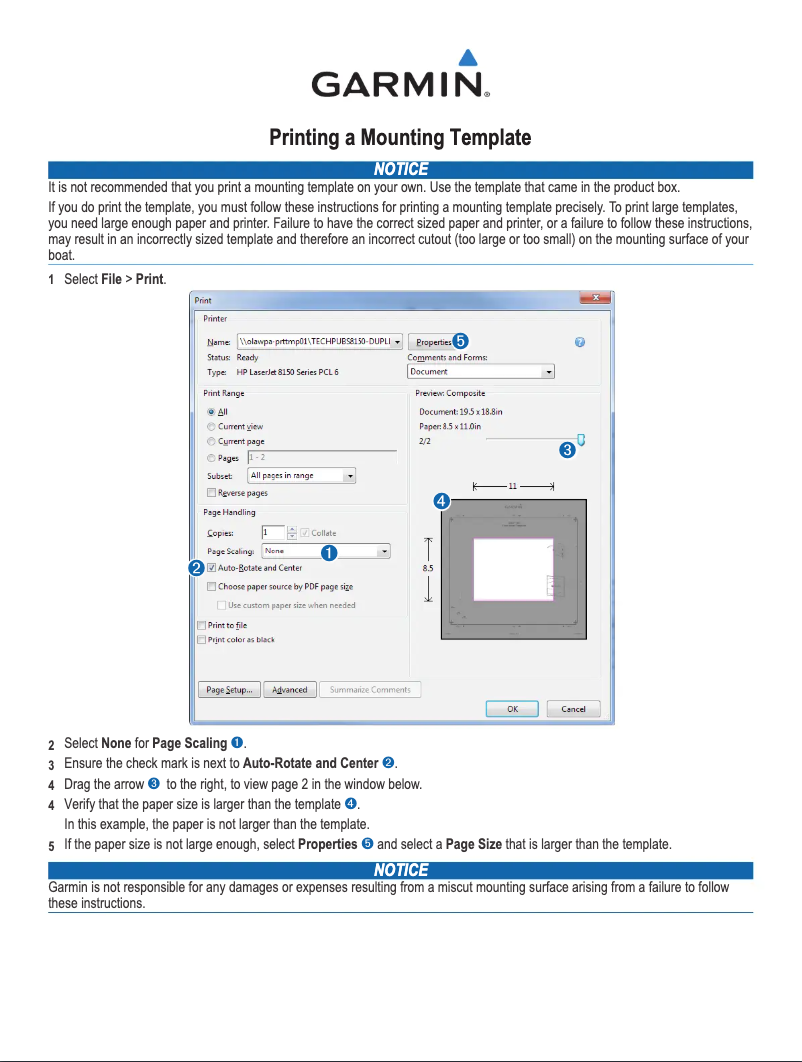 Page n°1 - Instructions / montage Garmin GPSMAP 7416