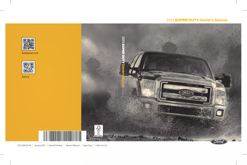 Page n°1 - Manuel utilisateur Ford F-450 (2013)
