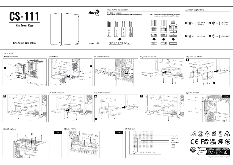 Page 1 de la notice Manuel utilisateur AeroCool CS-111