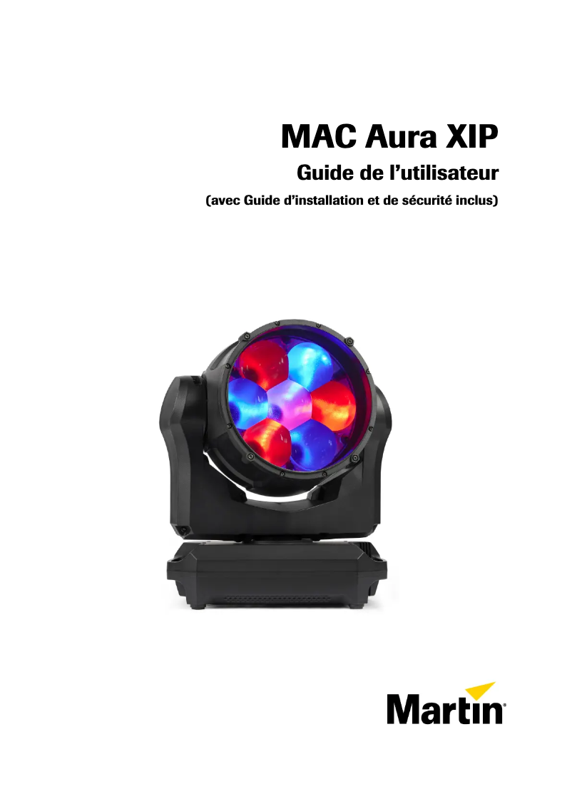 Image de la première page du manuel de l'appareil MAC Aura XIP
