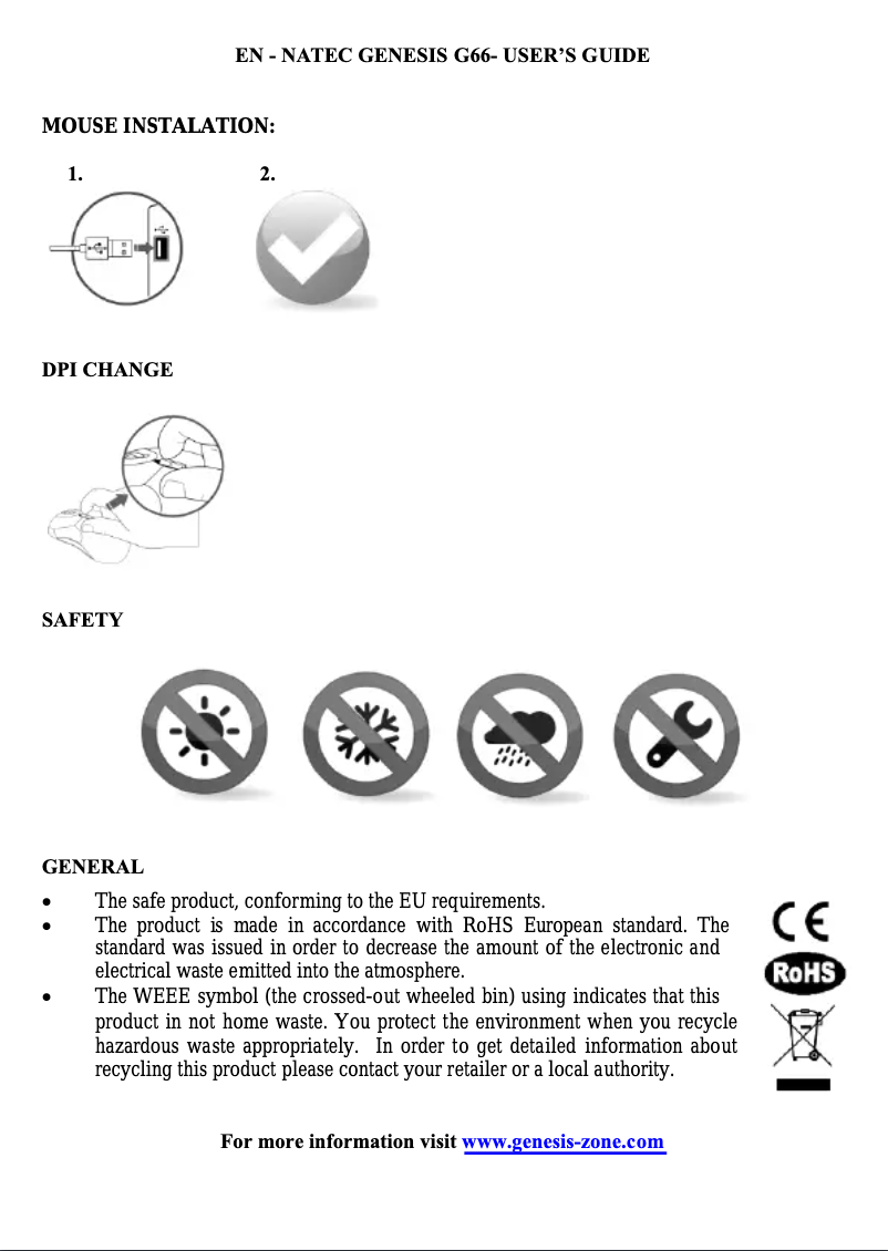 Imagen de la primera página del manual del dispositivo G66