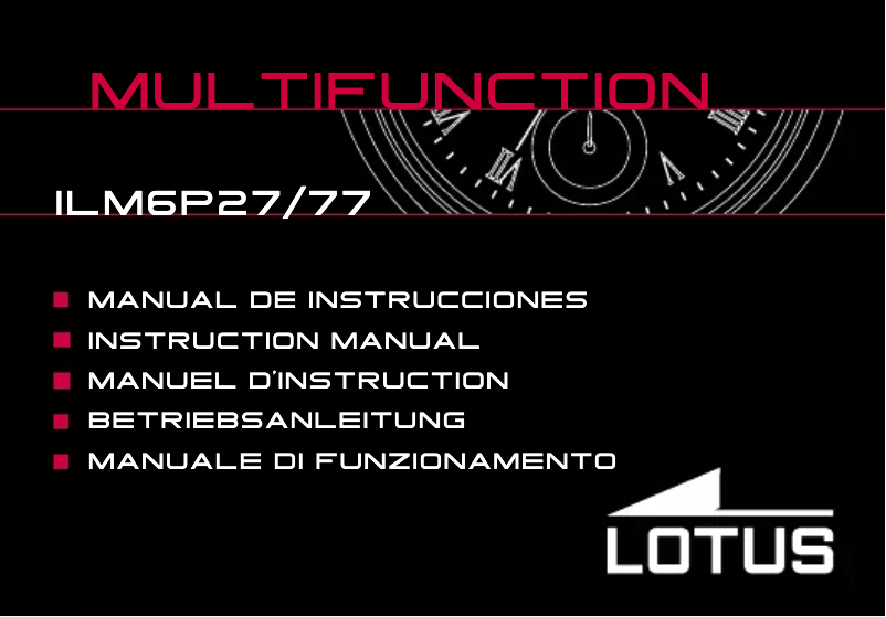 Page 1 de la notice Manuel utilisateur Lotus ILM6P27/77