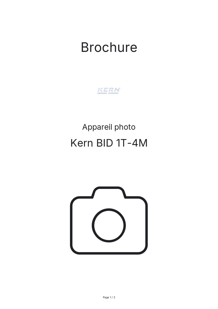 Page n°1 - Brochure Kern BID 1T-4M
