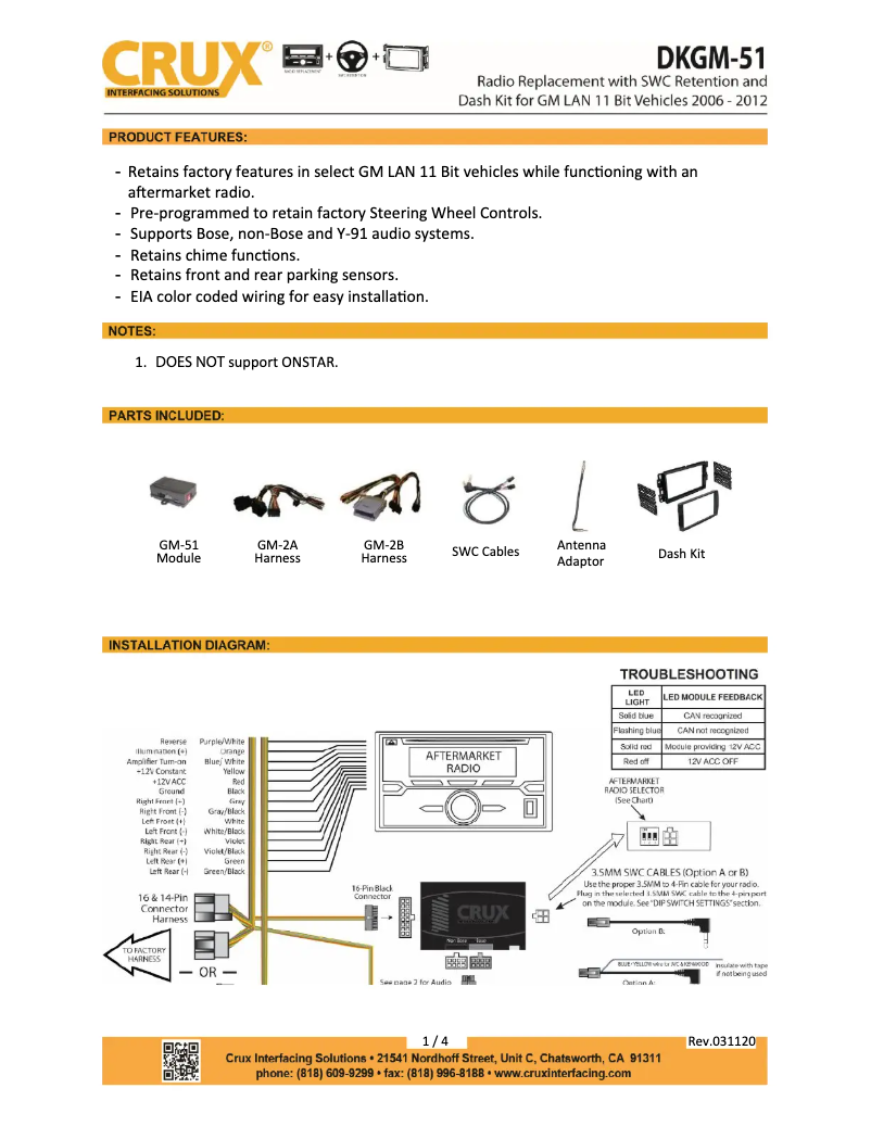 Page n°1 - Manuel utilisateur CRUX DKGM-51