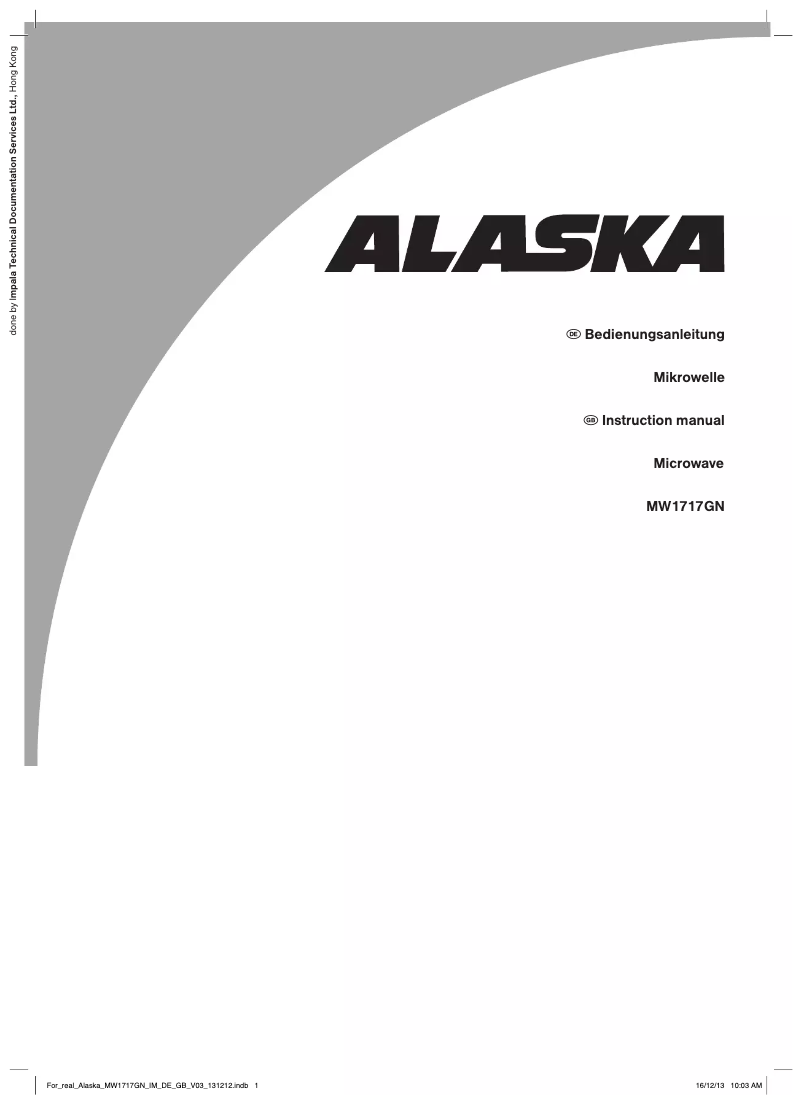 Page 1 de la notice Manuel utilisateur Alaska MW1717GN