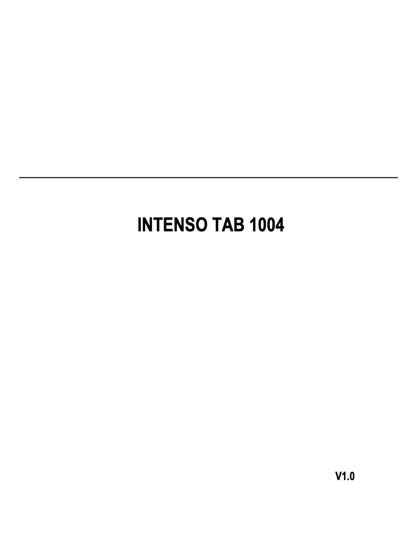 Page n°1 - Manuel utilisateur Intenso TAB 1004