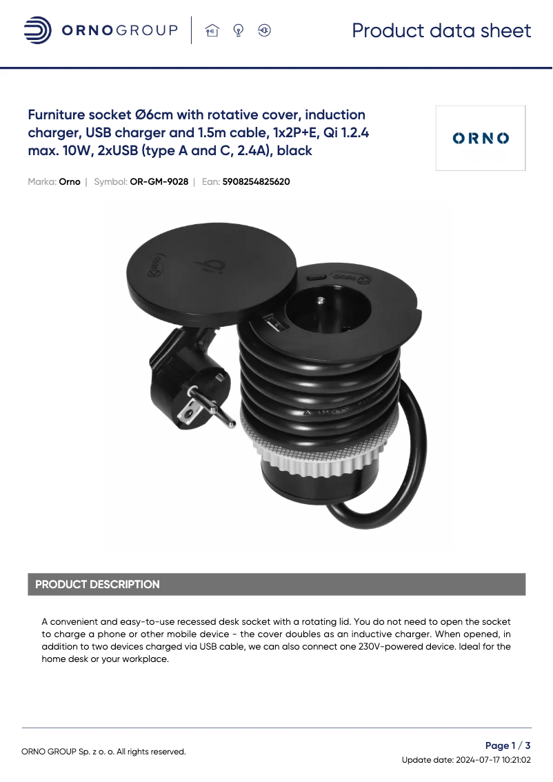 Image de la première page du manuel de l'appareil OR-GM-9028