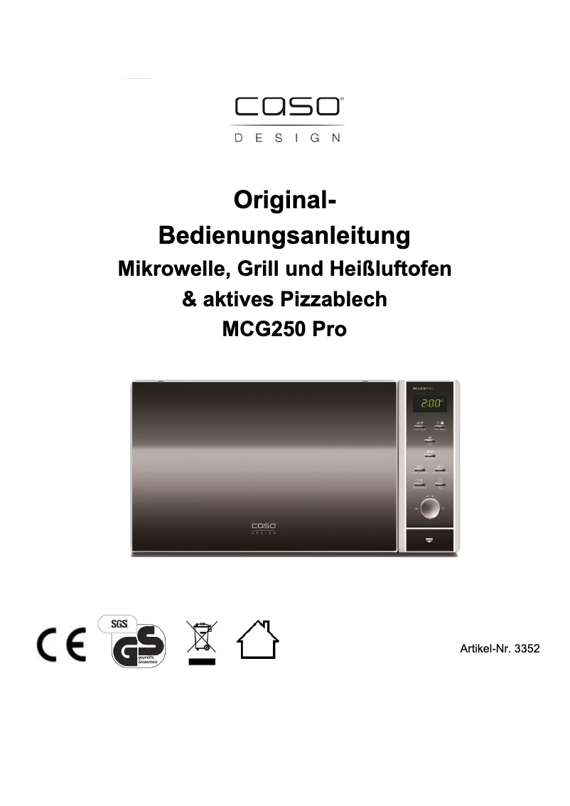 Image de la première page du manuel de l'appareil MCG250 Pro