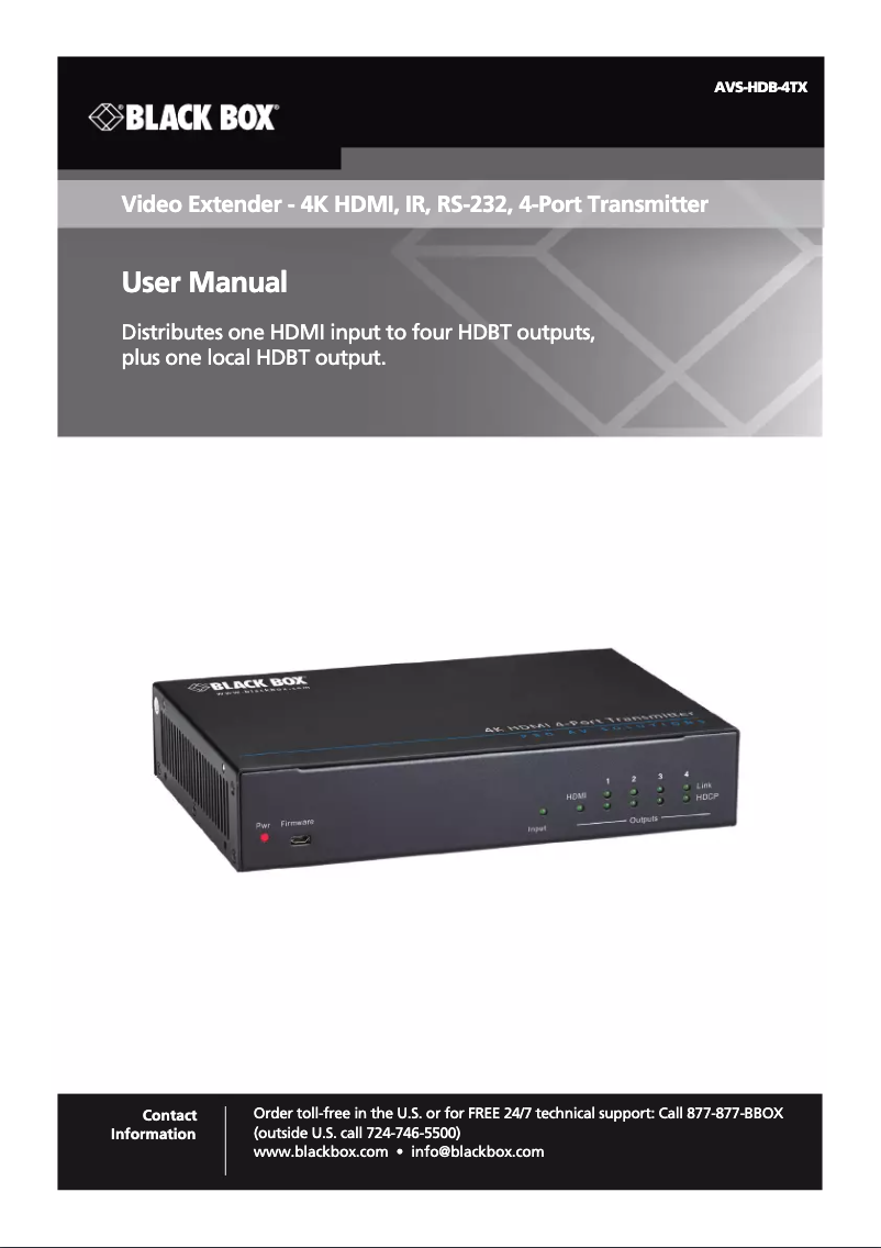 Image de la première page du manuel de l'appareil AVS-HDB-4TX