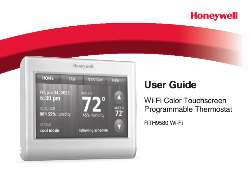 Page 1 de la notice Manuel utilisateur Honeywell RTH9580